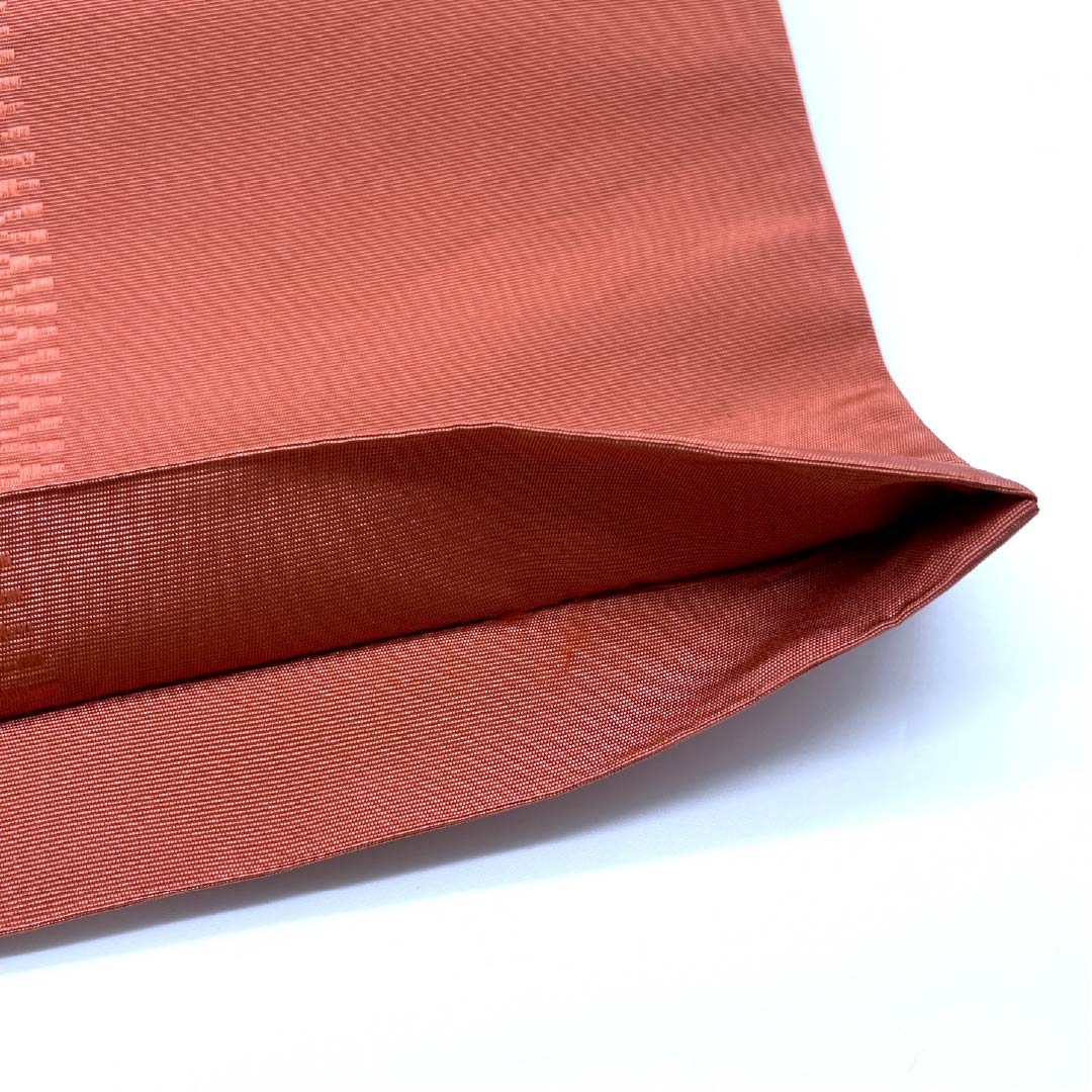 Half-width obi, pure silk, shrimp red, abstract pattern, obi length 372cm, orange, S rank, 1125001642326