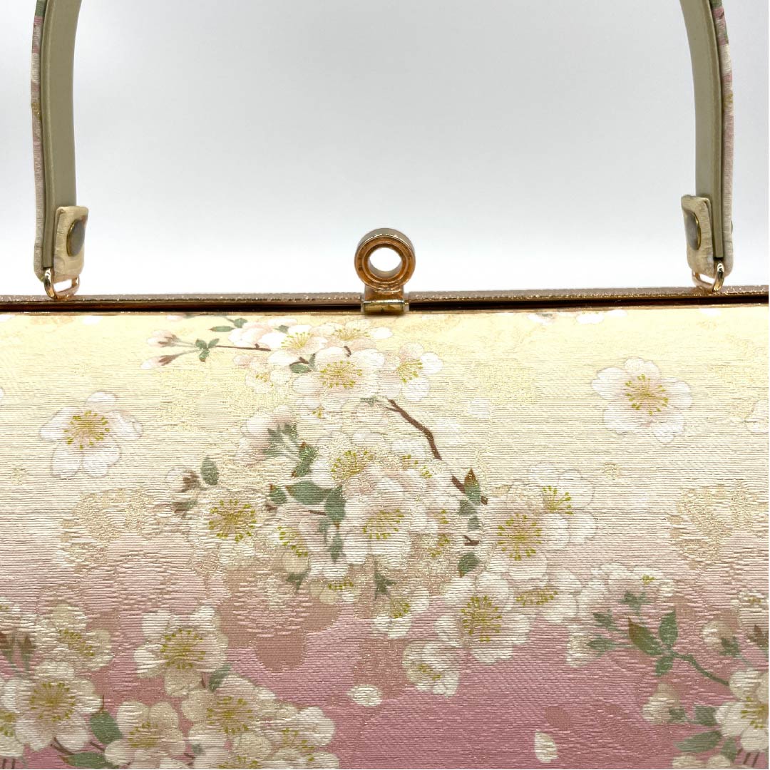 Formal Japanese style bag, niwaumeiro (colorful), for furisode, cherry blossom, classic pattern, pink, S rank, 113900009213