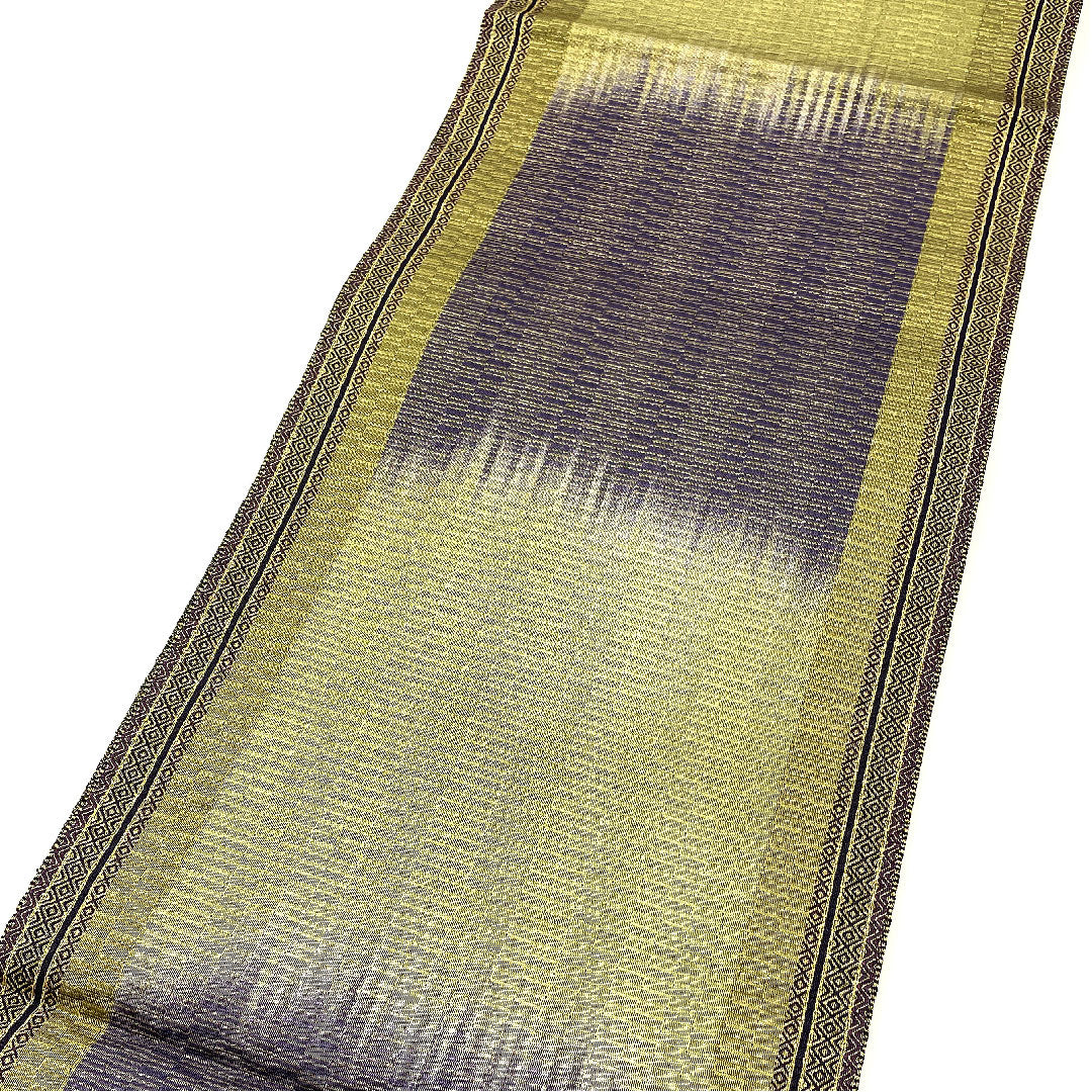 Embroidered Fukuro Obi with Flower and Bird Pattern, Length 440cm, Pure Silk, S Rank, Point Pattern, Semi-Formal, Green, 1123004652319