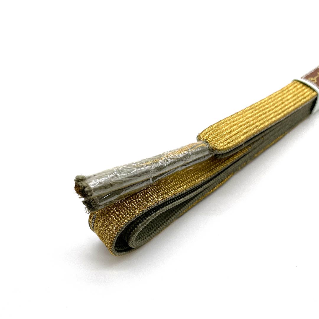 (新古品) 帯締め 正絹 四分紐 江戸鼠色(えどねずいろ) 金属糸使用 新古品 長さ約162cm 幅約1.5cm セミフォーマル Sランク グレー系 1135001652922