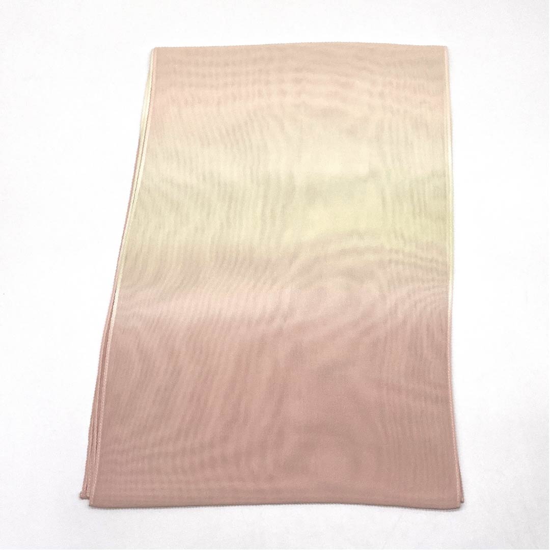 帯揚げ 正絹 NEWランク セミフォーマル 乙女色(おとめいろ) 薄黄檗色(うすきはだいろ) 夏物 バイカラー 長さ約180cm 幅約29.5cm ピンク系 1136000991913
