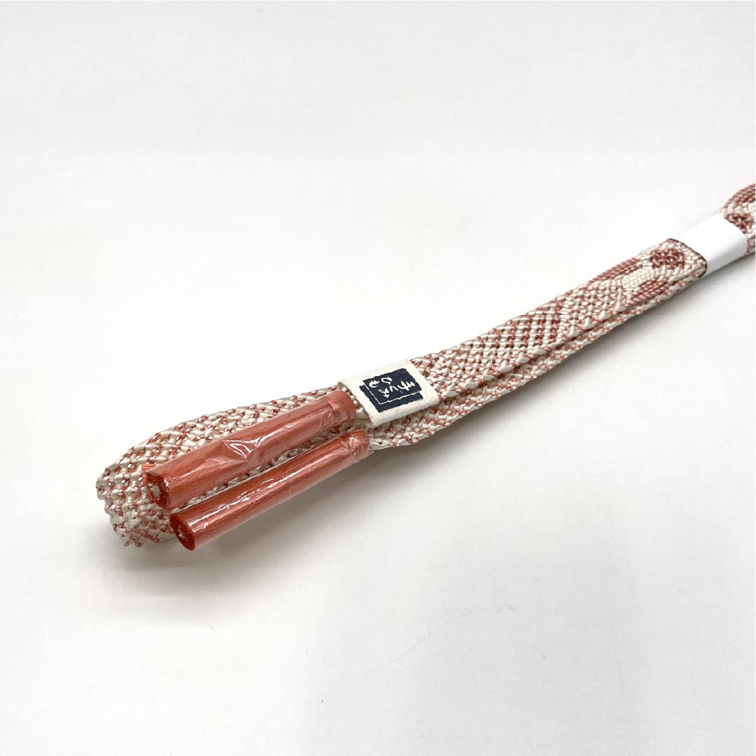 (新品)帯締め 正絹 NEWランク 中紅色(なかべにいろ) 単衣用 夏用 長さ約164cm 幅約1.7cm カジュアル 朱系 1135005741316