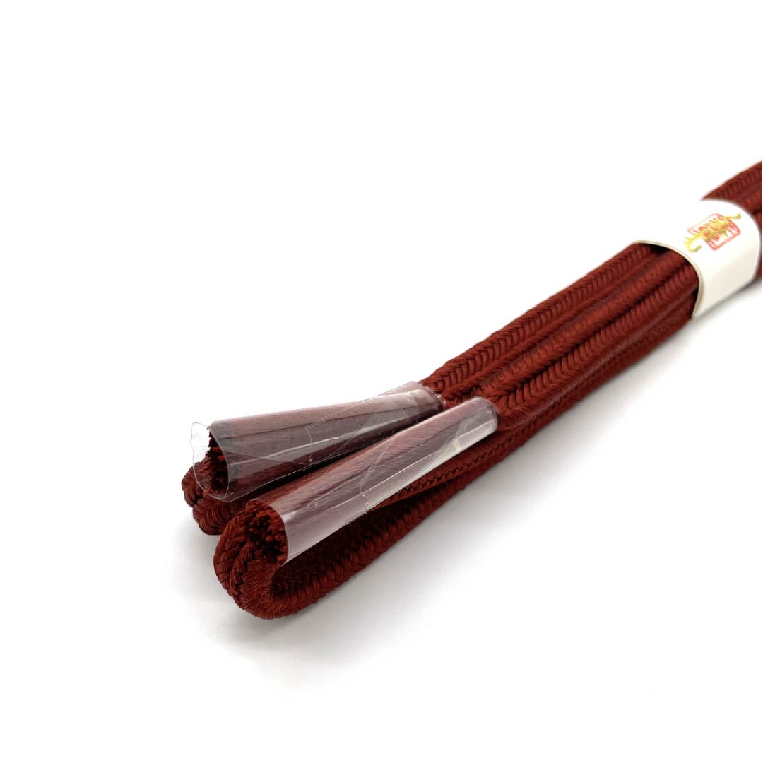 (新古品) 帯締め 正絹 牛血色(ぎゅうけついろ) 冠組 新古品 長さ約166cm 幅約1cm セミフォーマル NEWランク 茶系 1135003661314