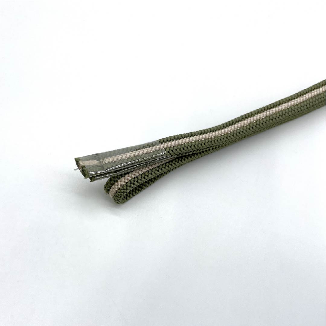(新品)帯締め 正絹 NEWランク 四分紐 蜷色(にないろ) 帯留め用 縞 長さ約140cm 幅約1.2cm カジュアル 緑系 1135005851319