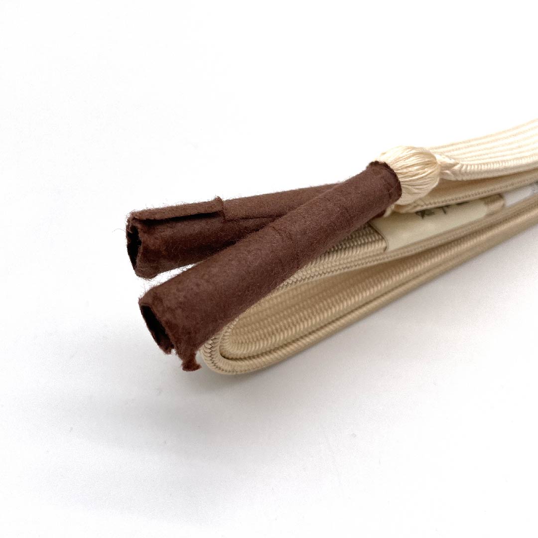 (New old stock) Obijime (belt tying) Pure silk, quarter-length string, light flesh color, tonokoiro (powdered color), Suiran Kobo, new old stock, length approx. 165cm, width approx. 1.2cm, semi-formal, S rank, cream color, 1135001212915