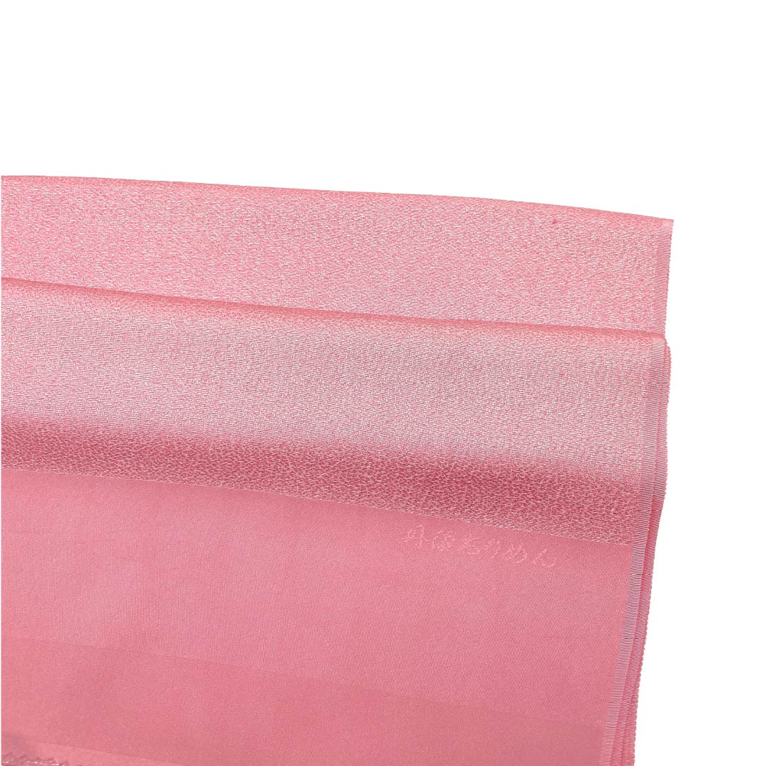 (New Old Stock) Obiage silk NEW rank semi-formal nakano-kurenaiiro (deep pink) Tango chirimen silver interwoven plain length approx. 168cm width approx. 30.5cm pink-toned 1136003401913