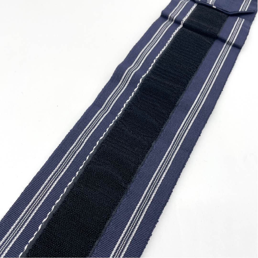 Cotton obi, dark blue, Kenjo pattern, one-touch obi, Velcro, obi length 130cm, width 9.5cm, S rank, navy blue, 1134000402918