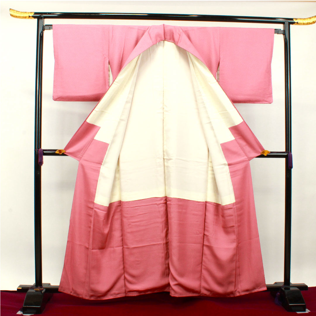 Plain color, pure silk, medium crimson color, circle with quince, length 159cm, sleeve length 65.5cm, lined, S rank, pink 1114000972313