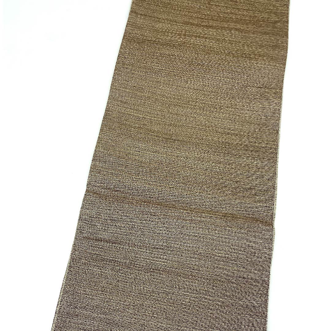 袋帯 燻色(ふすべいろ) 青海波 帯丈444cm 正絹 Bランク ポイント柄 フォーマル 茶系 1123008984314