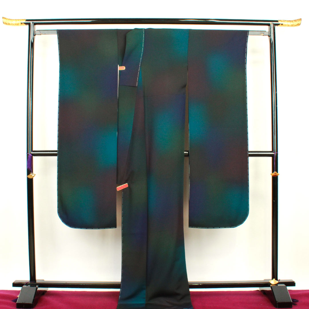 振袖 身丈179.5cm 裄丈71cm 袷 未使用品 染色作家 前田仁仙 しつけ糸あり ボカシ模様 正絹 Sランク グラデ 1113001212899