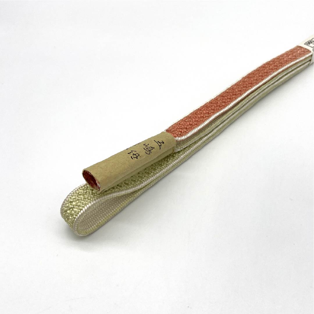 (新古品) 帯締め 正絹 NEWランク 五嶋紐 薄柳色(うすやなぎいろ) 手ぐみ 古典柄 長さ約165cm 幅約1.4cm セミフォーマル 緑系 1135004901319
