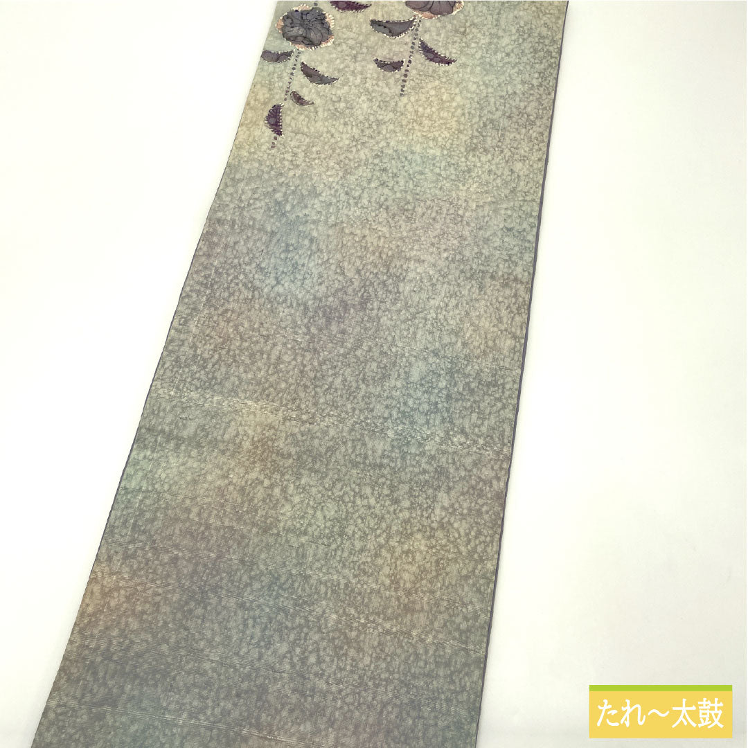 袋帯 正絹 Aランク 染め帯 辻ヶ花 紬地 帯丈460cm ポイント柄 カジュアル グラデーション系 1123017113499
