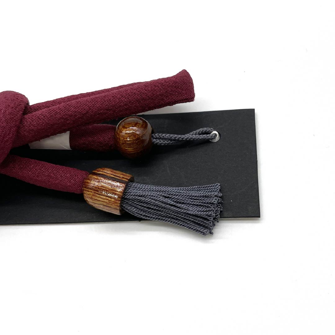 Haori cord, pure silk, new rank, casual, deep purple, twisted tassel, moro rope knot, bow knot, round hook, purple, 1121000061920