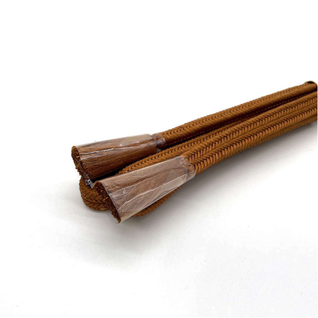 (新古品) 帯締め 正絹 代赭色(たいしゃいろ) 冠組 新古品 長さ約162cm 幅約1cm セミフォーマル NEWランク 茶系 1135003641314