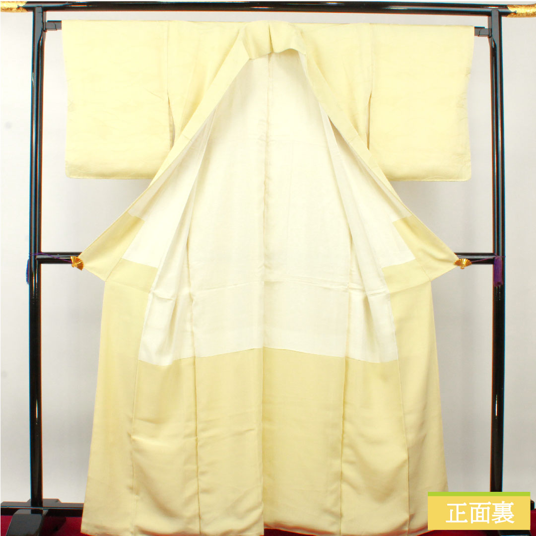 Plain color, pure silk, length 165.5cm, sleeve length 66cm, fang yellow, abstract pattern, 30% bellflower in the middle shade, with basting thread, lined, S rank, cream color, 1114001412515