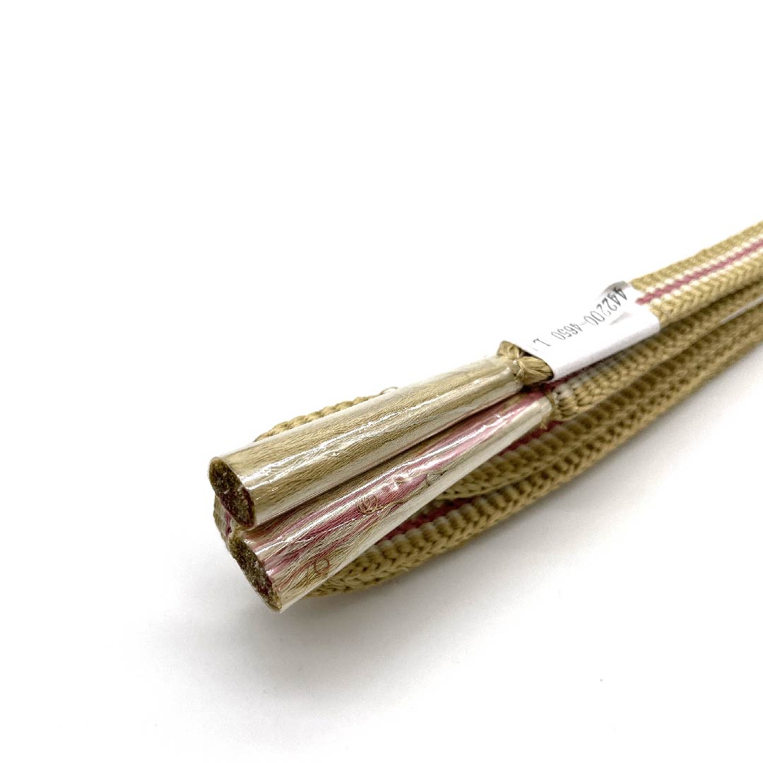 (新古品) 帯締め 正絹 四分紐 麦藁色(むぎわらいろ) 手組紐 新古品 長さ約162cm 幅約1.2cm カジュアル Sランク ベージュ系 1135001872925