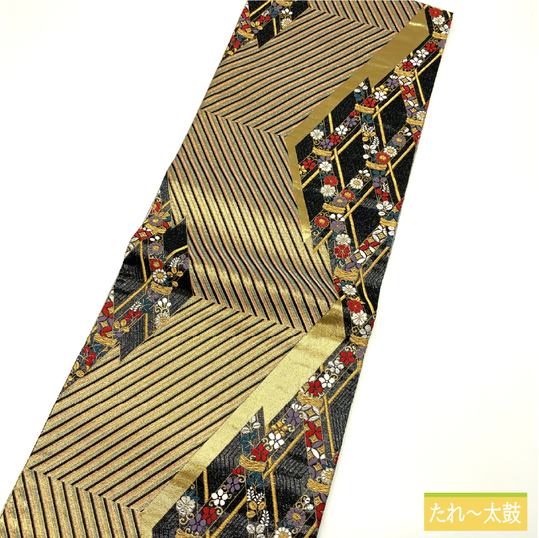 Fukuro obi, pure silk, A rank, abstract pattern, Nishijin-ori, obi length 424cm, rokkaku, formal, gradient, 1123017323399