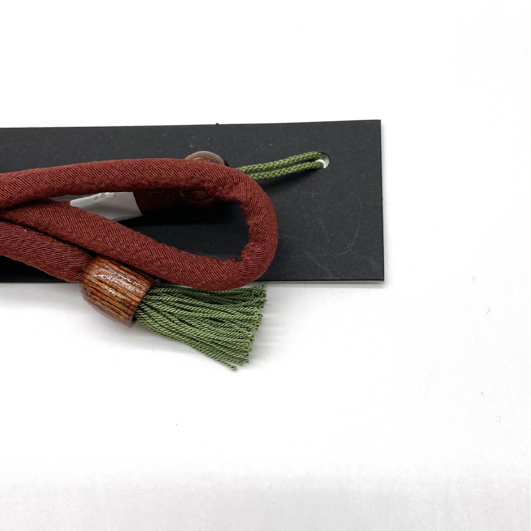 Haori cord, pure silk, new rank, casual, copper-colored, twisted tassels, Moronawa knot, bow knot, round hook, brown, 1121000081914