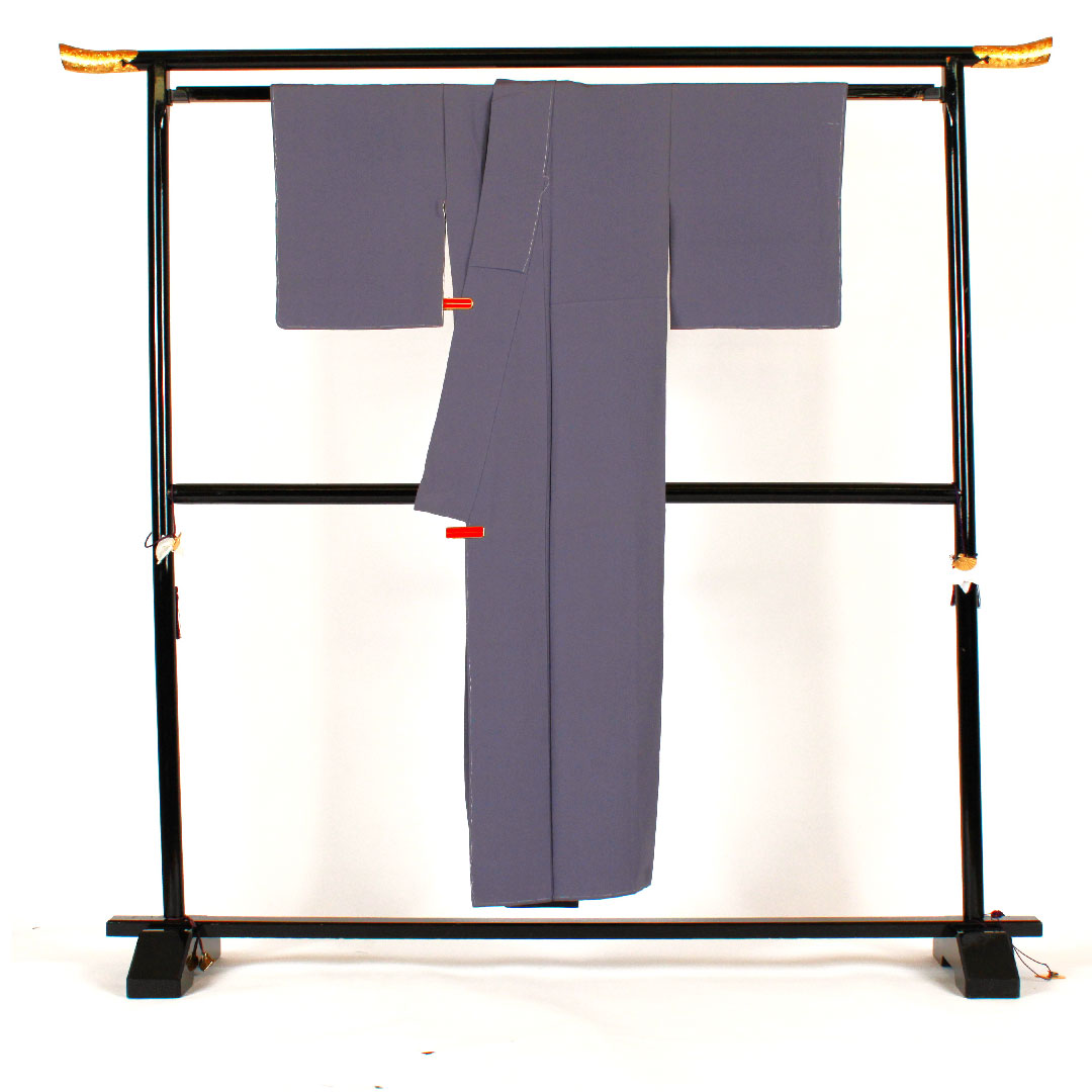 Plain color, vegetable dye, Katabamimon, Length 151cm, Sleeve length 62cm, Lined, Pure silk, S rank, Purple, 1114000202120