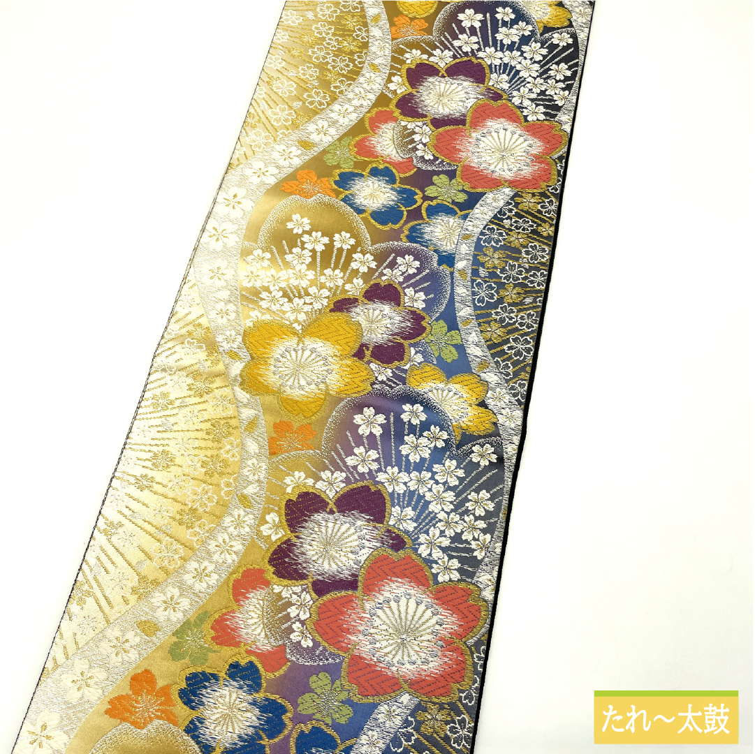 Fukuro Obi Silk S Rank Sakura Nishijin-ori SAKU-HANA LONG VARIE Obi Length 444cm Rokutsu Formal Gradation 1123017272399