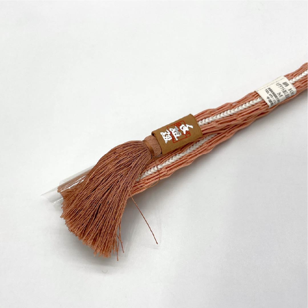 (新品)帯締め 正絹 NEWランク 洗朱色(あらいしゅいろ) 単衣用 夏用 長さ約162cm 幅約1.3cm カジュアル 橙系 1135005691326