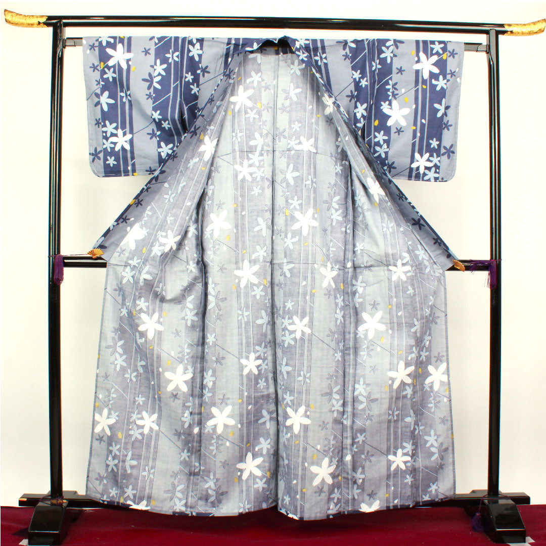 浴衣 しつけ糸付き 未使用品 桜 木綿 Sランク 単衣 身丈162cm 裄丈64cm グラデーション系 1118002832499