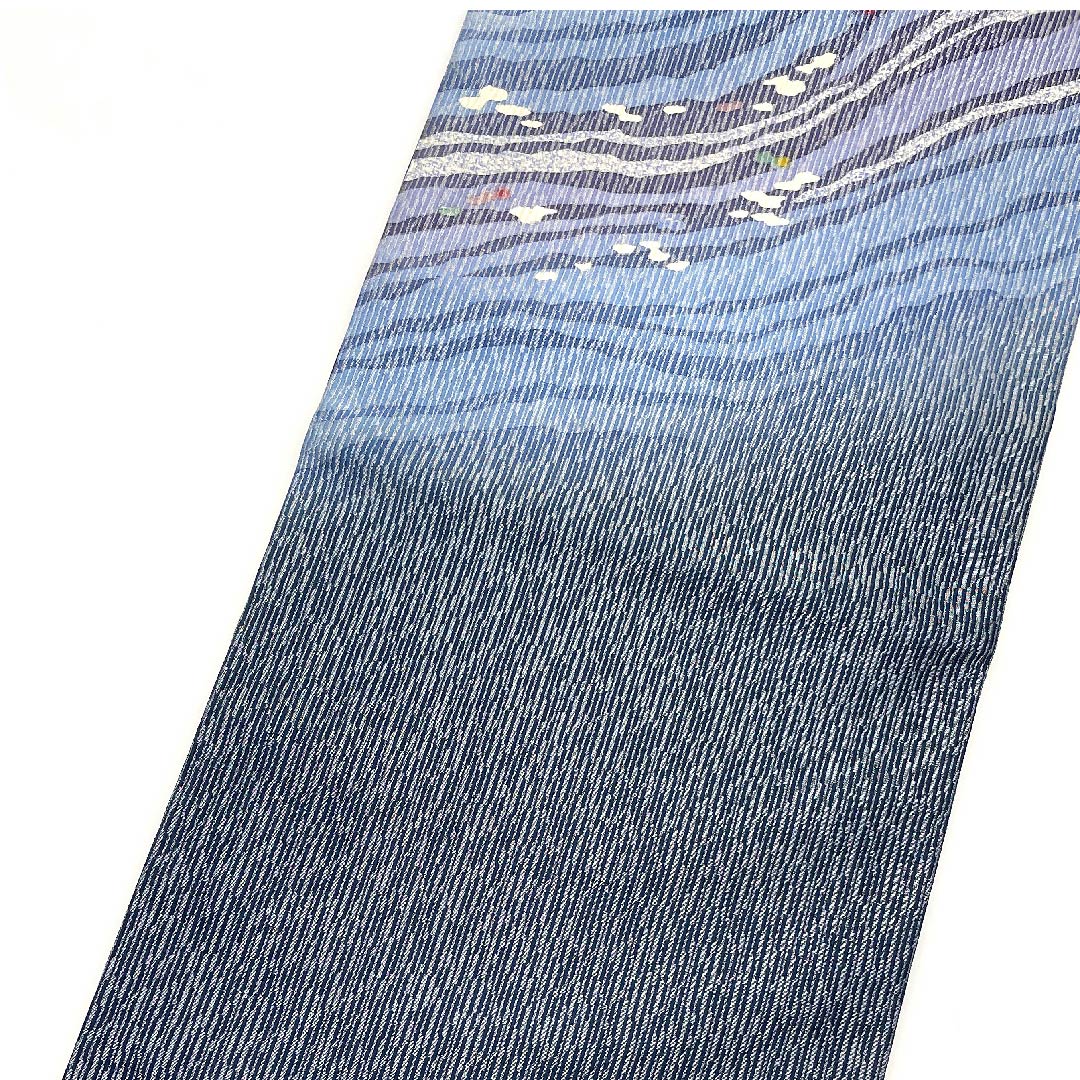 Fukuro Obi Gradient Flowing Water Abstract Pattern Obi Length 458cm Pure Silk S Rank Point Pattern Casual Gradient Style 1123007492499