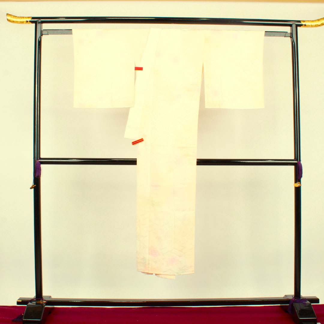長襦袢 正絹 身丈134cm 裄丈65cm 袷 花模様 ぼかし染 Sランク ピンク系 1129000352413