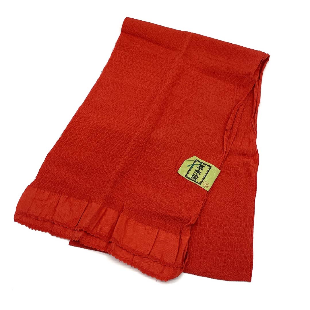 (新古品) 帯締め・帯揚げセット 正絹 NEWランク 赤紅色(あかべにいろ) 草木染め 長さ約159cm 幅約1cm カジュアル 赤系 1141000241312