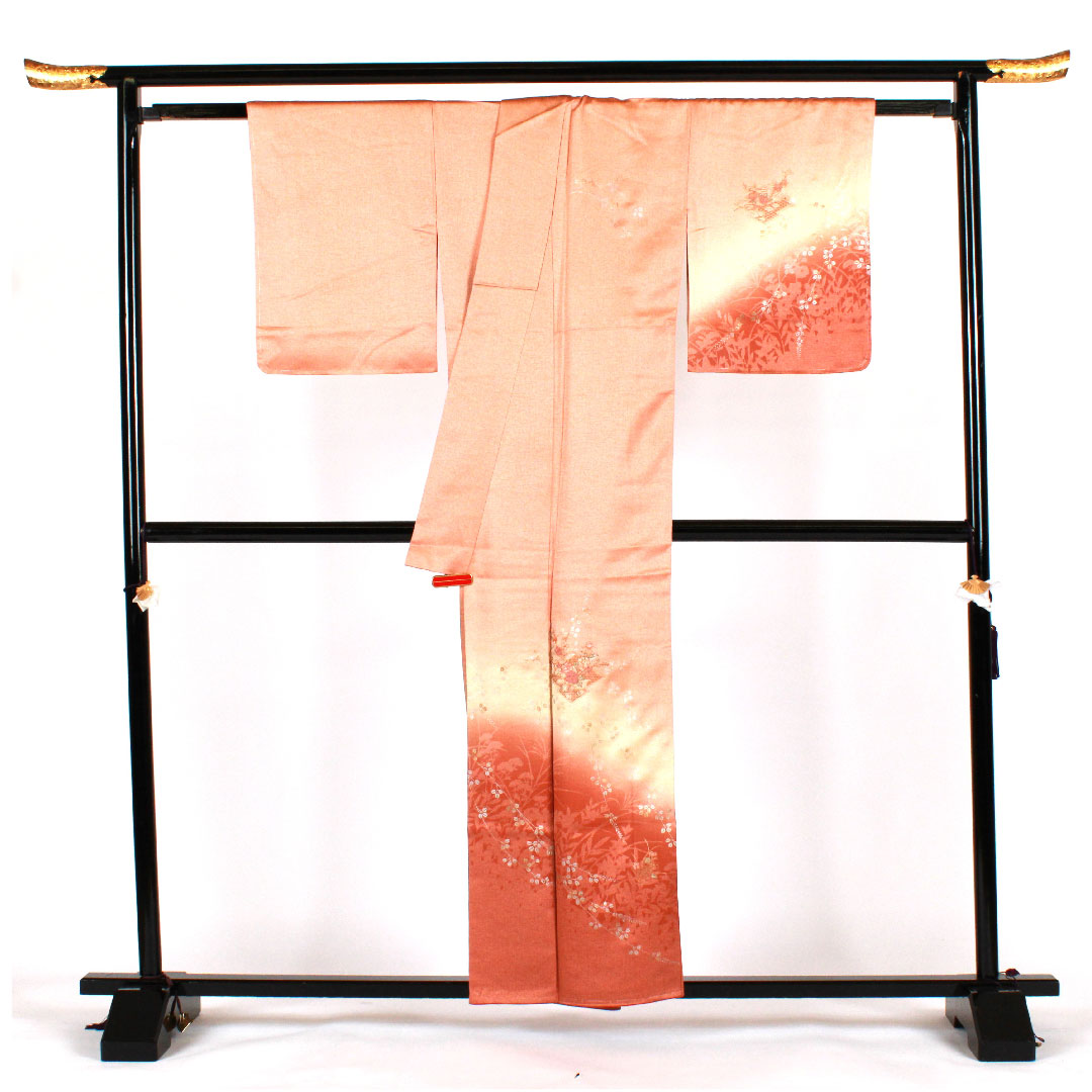 訪問着 袷 身丈158.5cm 裄丈64cm 刺繡 正絹 Aランク ピンク系 1112001193313