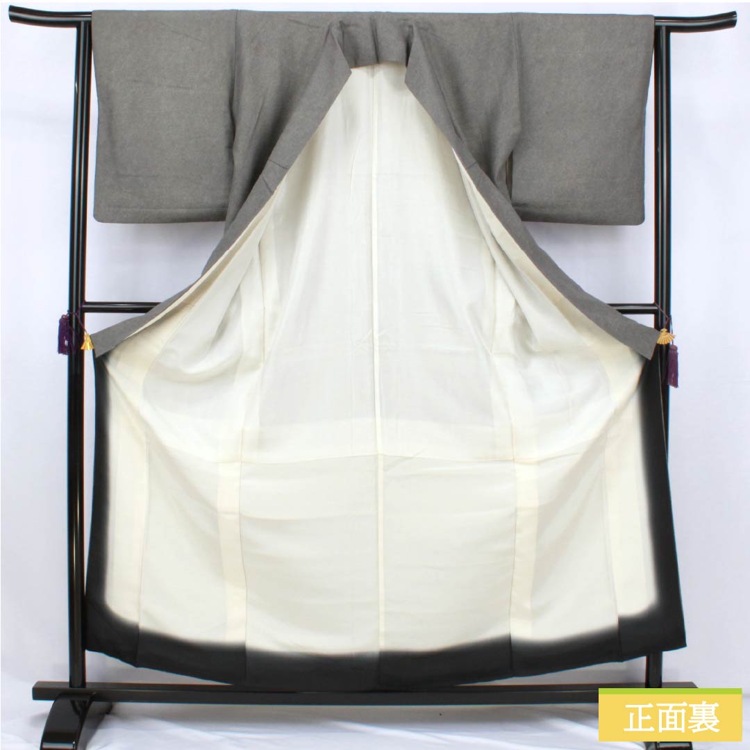 小紋 正絹 Sランク 身丈159cm 裄丈63cm 袷 型染 鮫小紋 江戸小紋 黒系 1115007772310