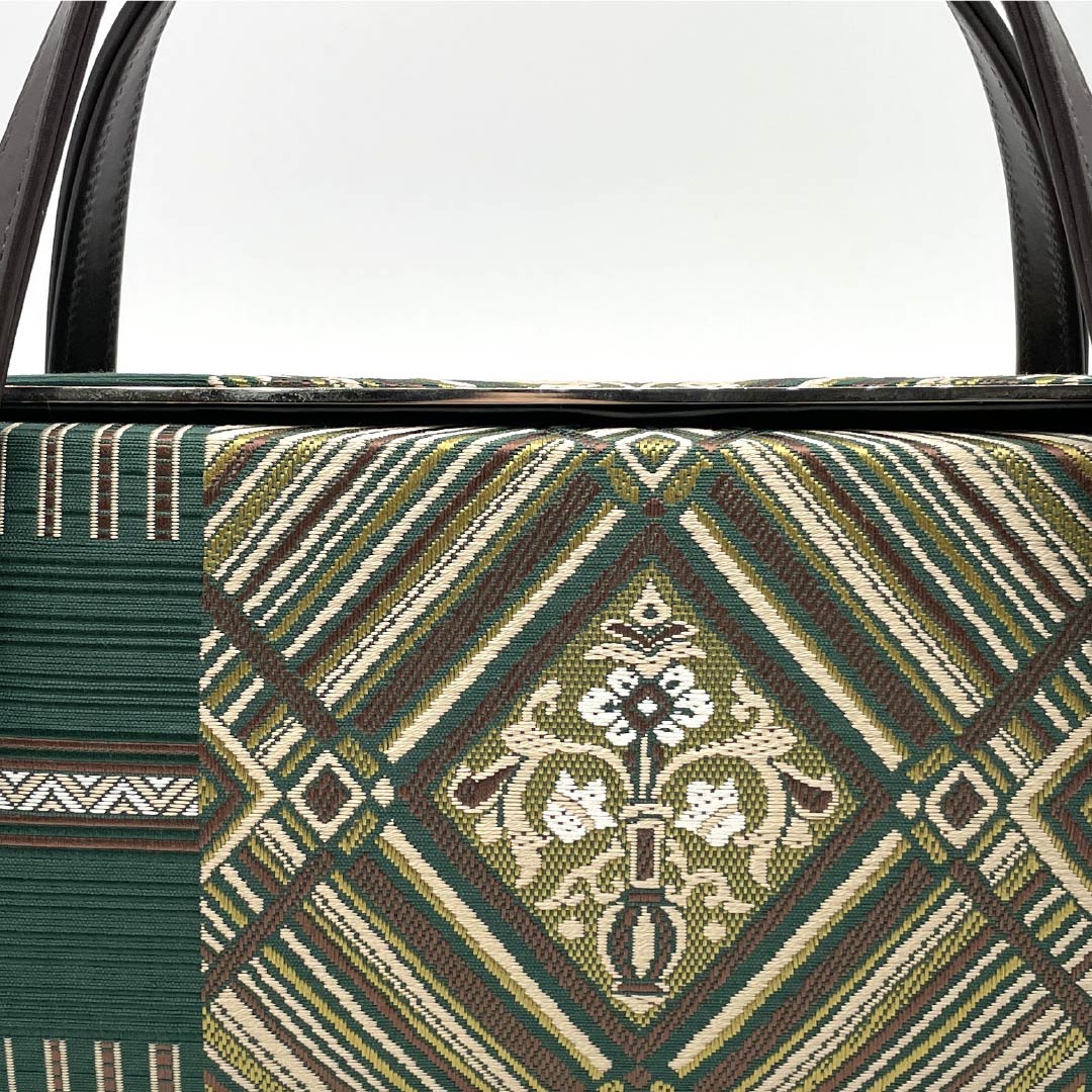 (Like New) Casual Japanese Bag, New Rank, Hakata Ori Okura Orimono Seinosuke Rikyu Bag, Green, 113900110119