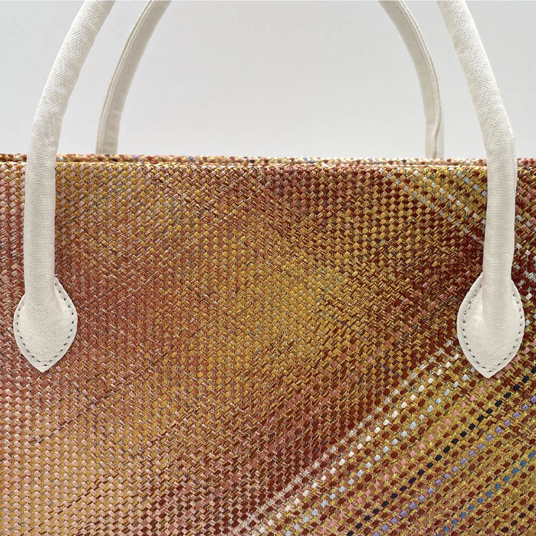 (Like New) Semi-Formal Japanese Bag, New Rank, Triaxial Weave Nishijin-ori Rikyu Bag, Gradient Pattern, 113900096199