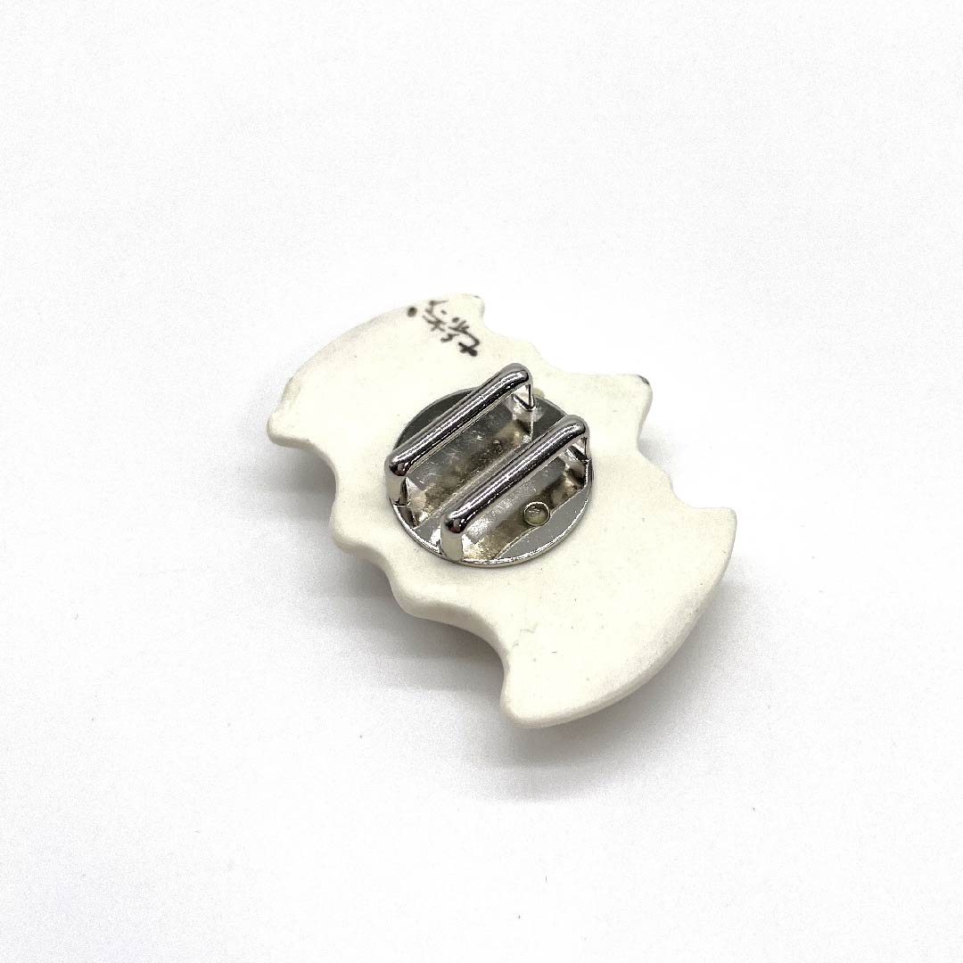 (New old stock) Obi fastener, ceramic, casual, white, ceramic, bat, animal, length approx. 3.5cm, width approx. 4.5cm, A rank, white, 1137000573911