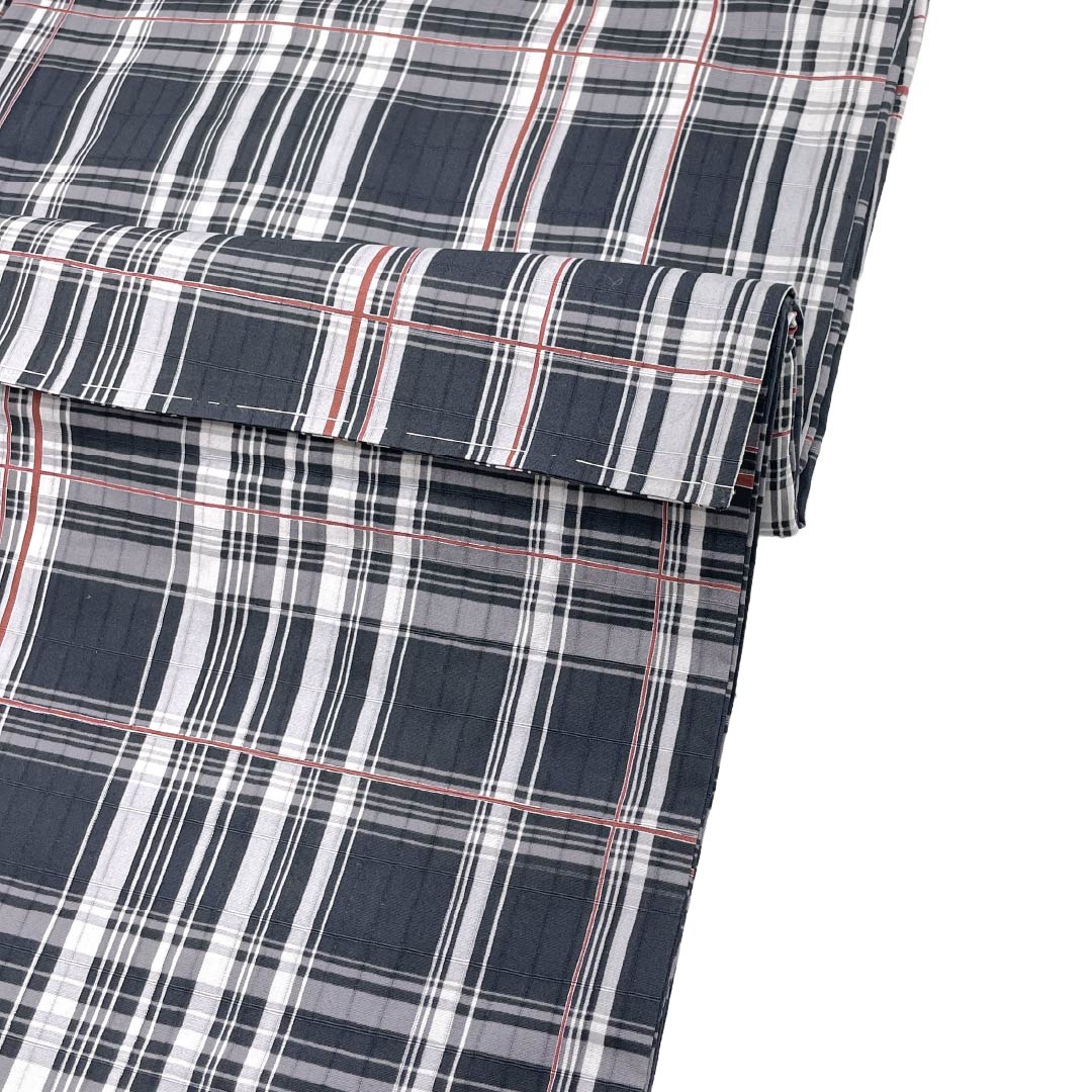 Men's Cotton Kimono NEW RANK Length 149cm (58.7") Sleeve to Sleeve 71cm (27.9") Kuro Nezumi (Blackish Gray) XYLICOOL Cooling Treatment Irregular Check Pattern Unlined Black 1138000231410