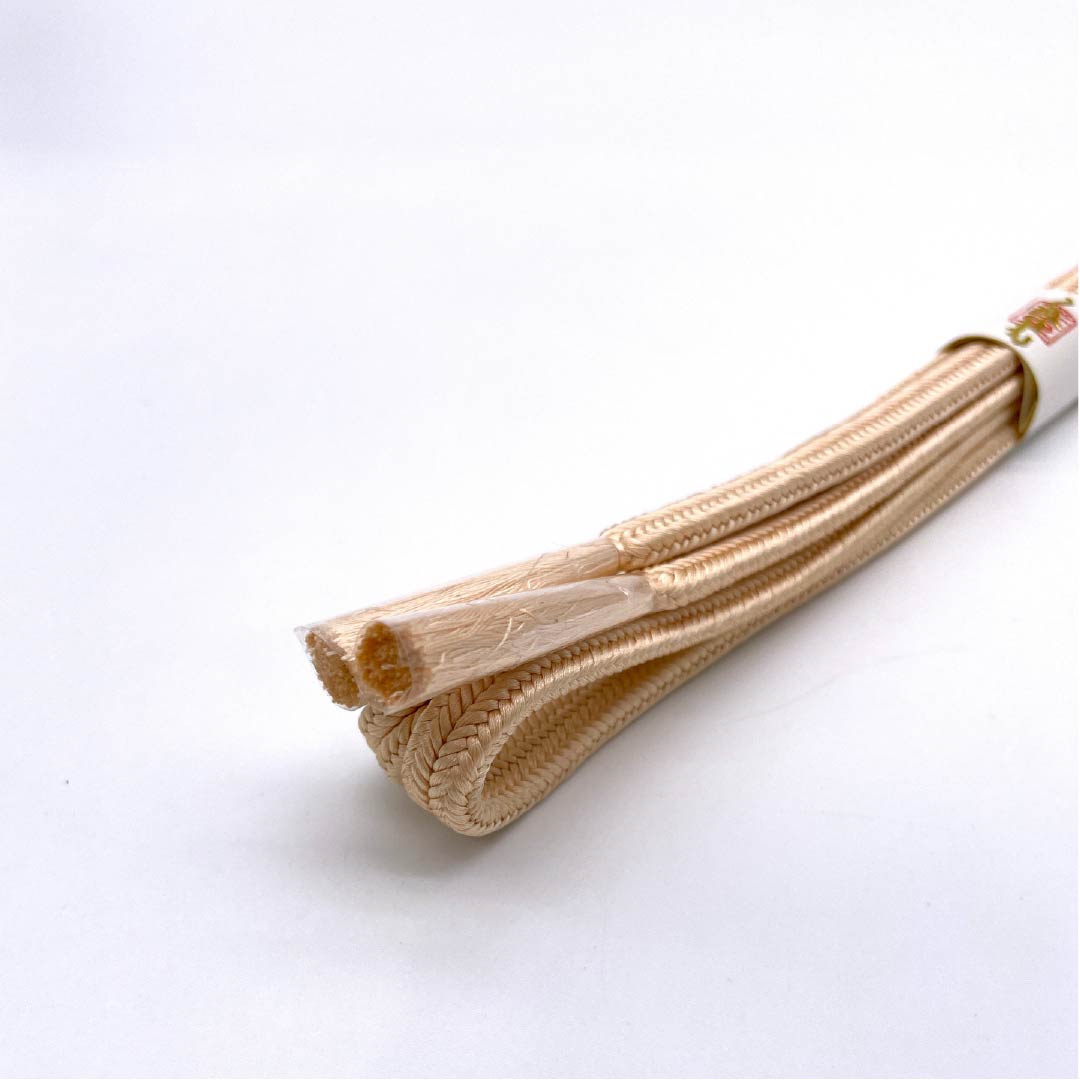 (新古品) 帯締め 正絹 薄肉色(うすにくいろ) 冠組 新古品 長さ約163cm 幅約1cm セミフォーマル Aランク 橙系 1135003633326