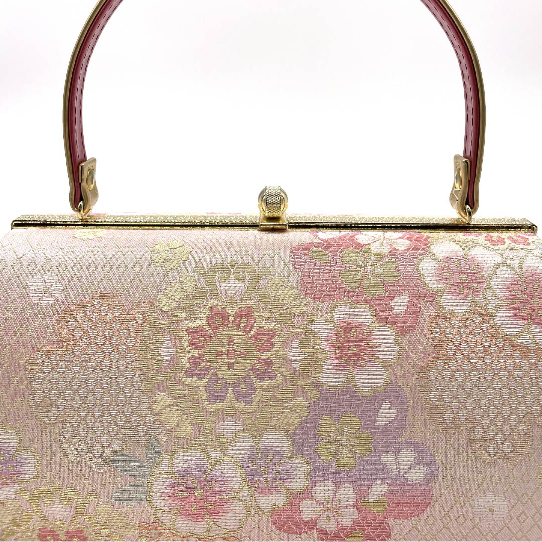 和装バック フォーマル 桜色(さくらいろ) 振袖用 桜 古典柄 ピンク系 Sランク 113900051213