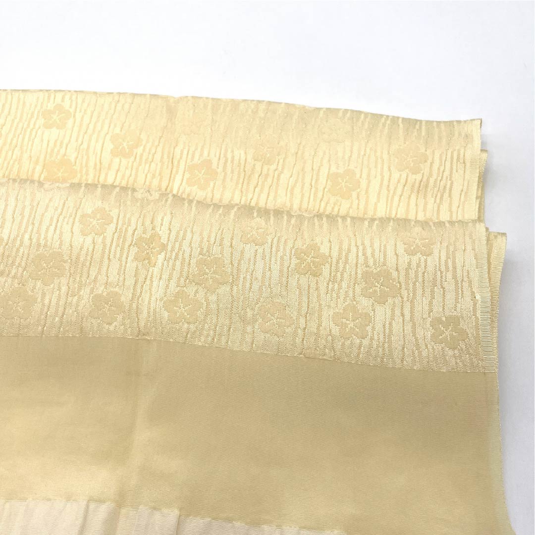 Obiage Silk S Rank Casual Light Egg Color, Wavy Stripes, Small Plum, Length approx. 165cm, Width approx. 28cm, Yellow family, 1136004442923