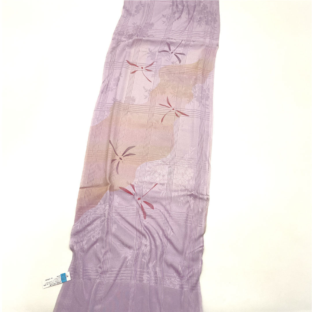 (新古品) 帯締め・帯揚げセット 正絹 Bランク 茄子納戸色(なすなんどいろ) 薄藤色(うすふじいろ) 夏用 トンボ 長さ約164cm 幅約1.4cm カジュアル 紫系 1141000594320