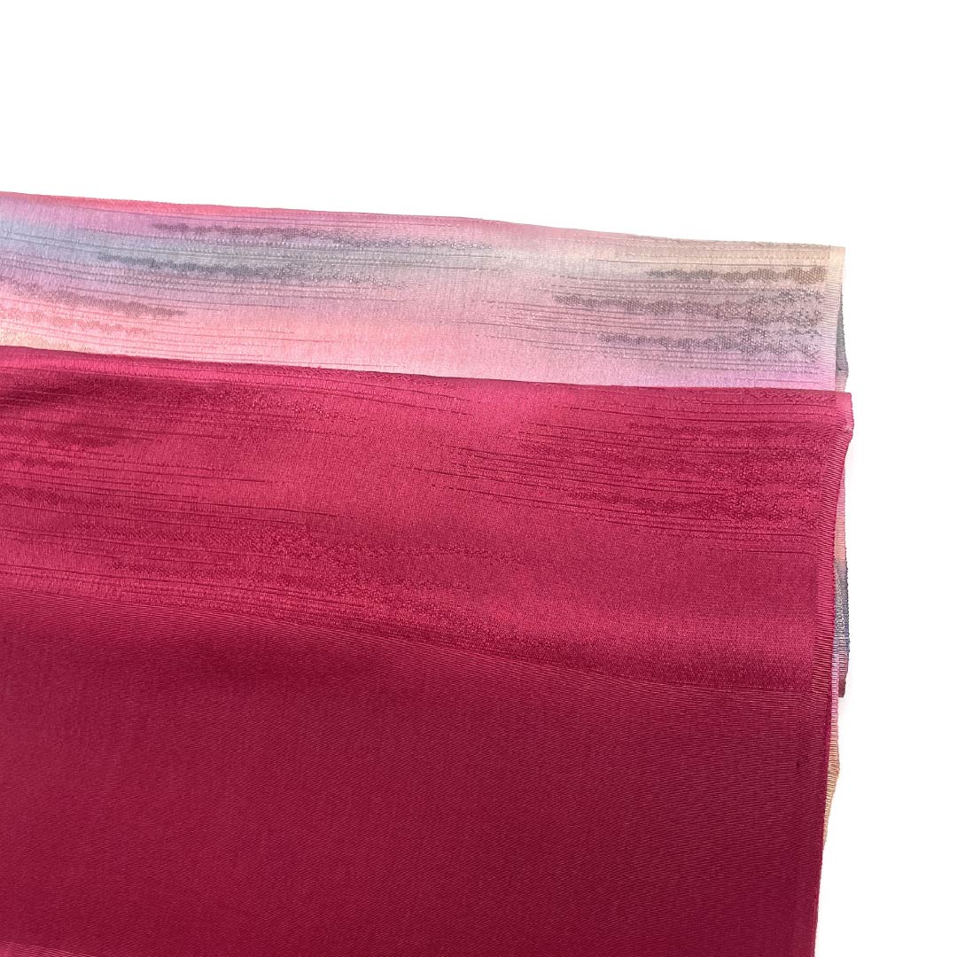 Obiage Silk S-rank Casual Benihibairo (pinkish brown) Kasumi-bokashi Length approx. 174cm Width approx. 29cm Pink 1136004582913