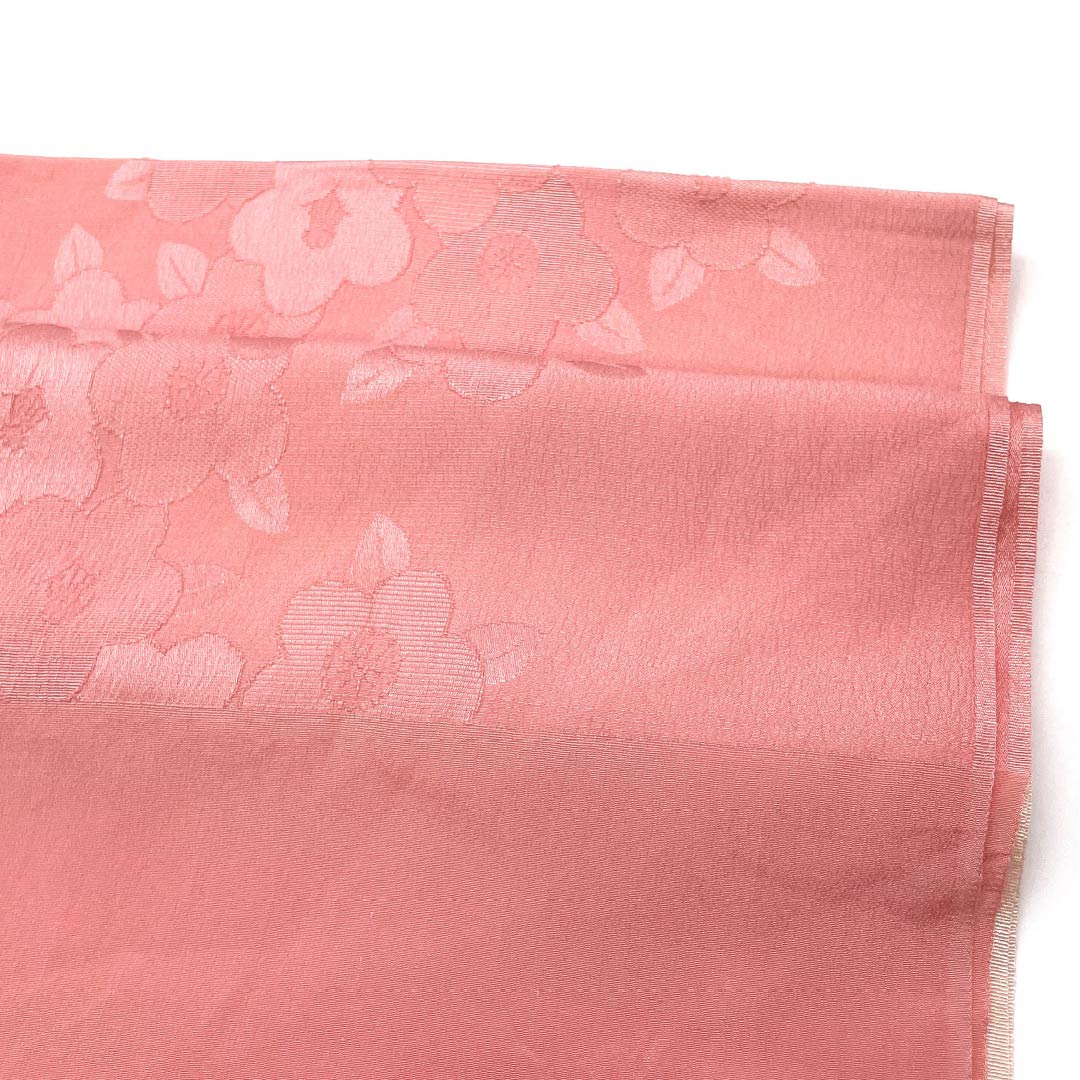 Obiage Silk S-rank Casual Single Plum Color Camellia Length approx. 168cm Width approx. 28.5cm Pink 1136004432913