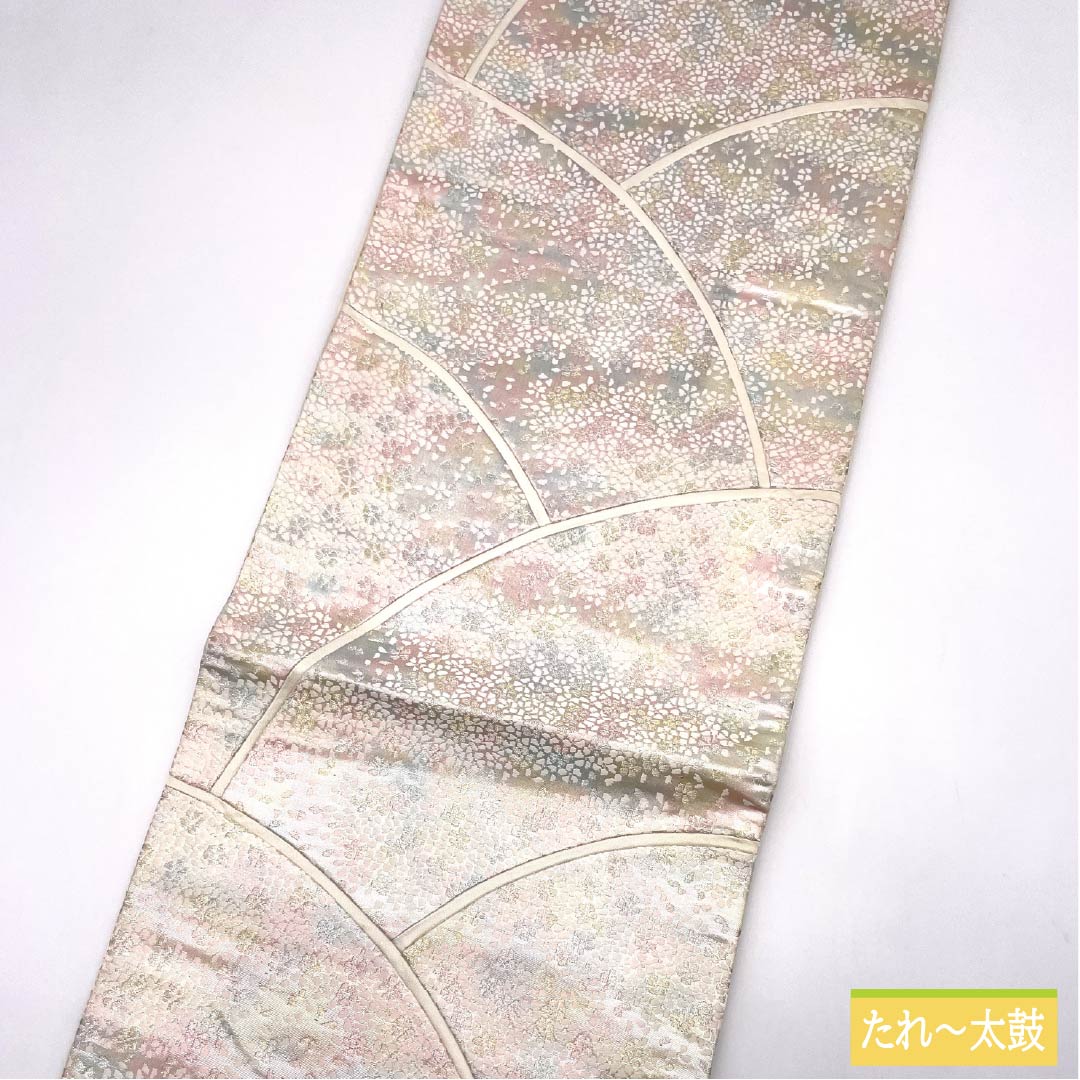 袋帯 正絹 Aランク 小桜 引箔 帯丈440cm 六通 セミフォーマル グラデーション系 1123015213399