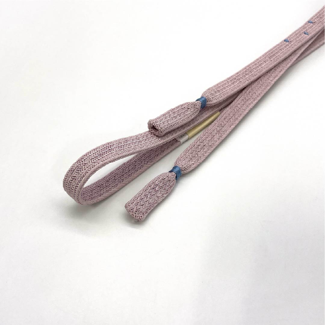 (新品)帯締め 正絹 NEWランク 梅鼠色(うめねずいろ) 翠嵐工房 単衣用 夏用 長さ約161cm 幅約1.2cm カジュアル ピンク系 1135005421313