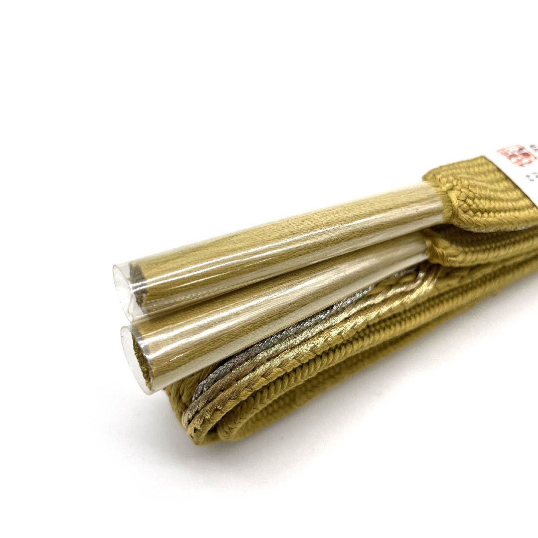 (新古品) 帯締め 正絹 四分紐 黄金色(こがねいろ) 特選金銀糸 金属糸使用 新古品 長さ約165cm 幅約1.5cm セミフォーマル Sランク 黄系 1135001132923
