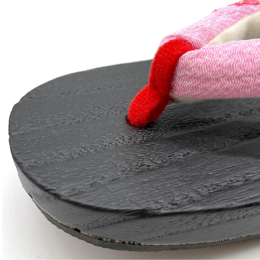 (Brand new, unused) Geta clogs, crepe, embroidered, floral pattern, XL size, black, NEW rank, 1122000951510