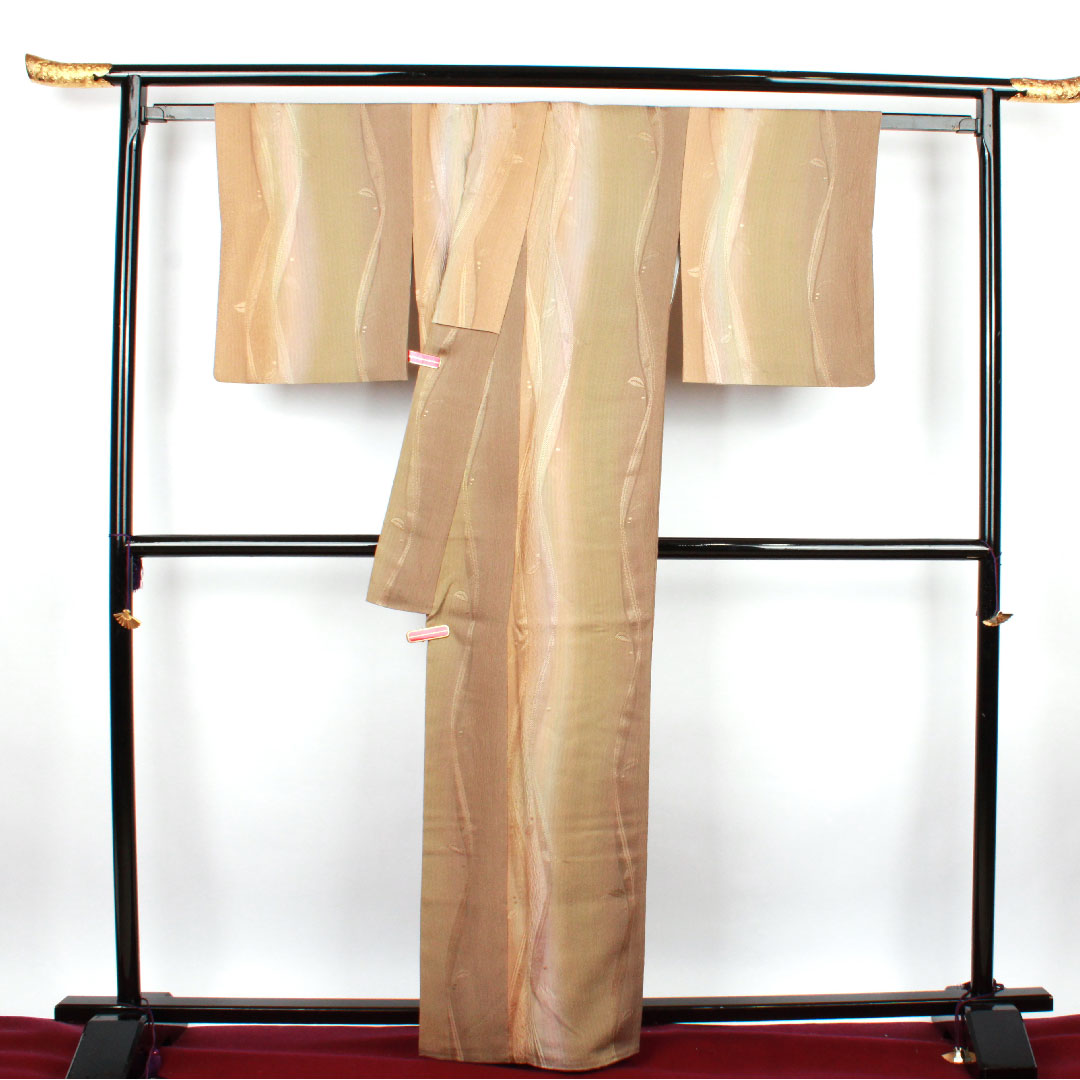 小紋 身丈162cm 裄丈64.5cm 袷 清嵐ぼかし 抽象模様 正絹 Sランク グラデ 1115002222499
