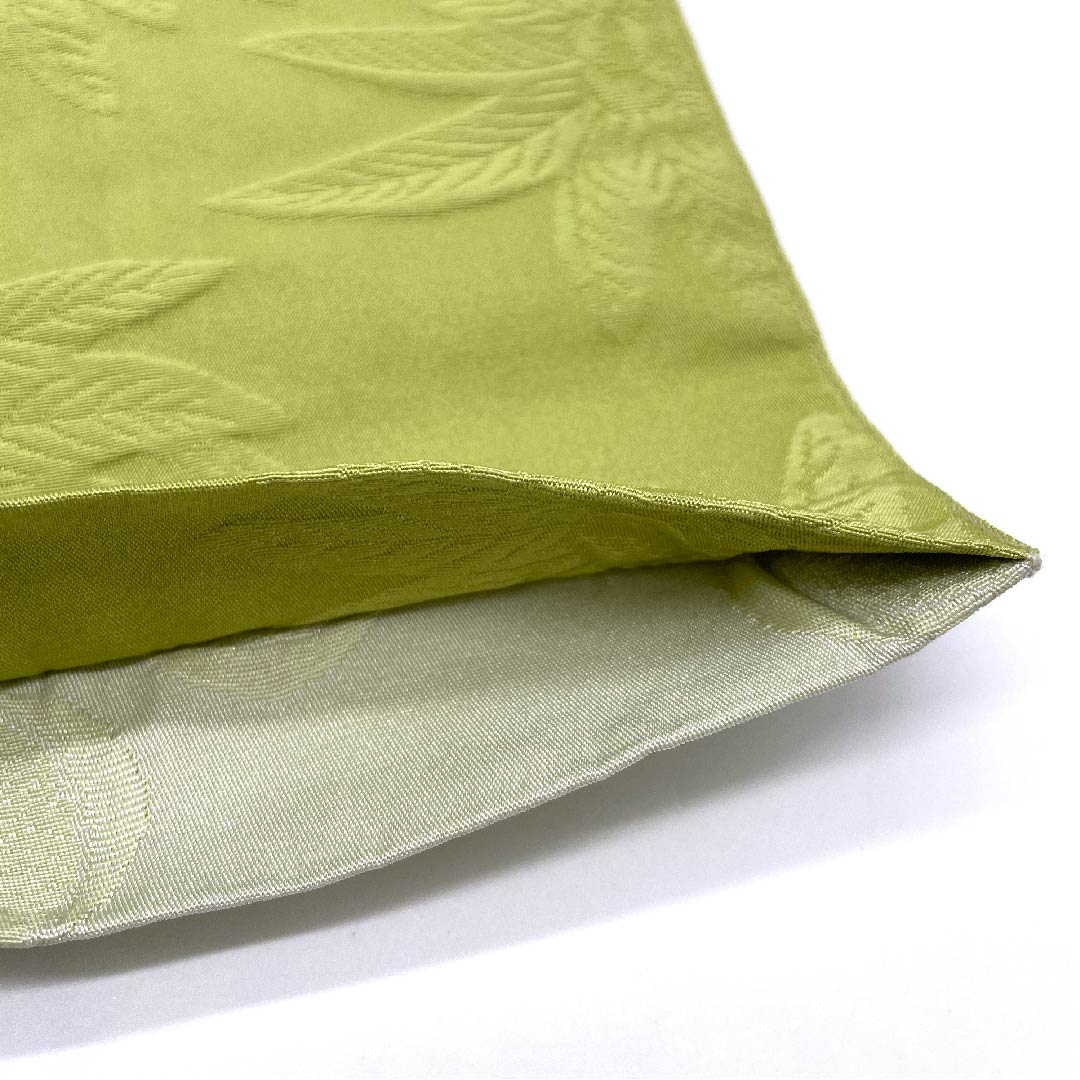 Half-width obi, polyester, obi length 380cm, blue-leaf color, floral pattern, Pandanus, plant pattern, cloud, geometric pattern, green, A rank, 1125001303319