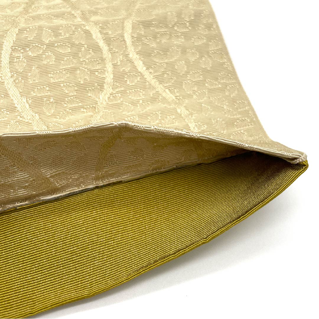 Half-width obi, polyester, obi length 372cm, Kare no Iro (dry field color), Tachiwaku pattern, small cherry blossom, classic pattern, beige, A rank, 1125001313325