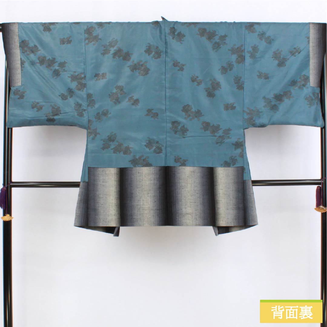 Men's Pure Silk A-Rank Kimono, Length 86.5cm, Sleeve Length 68.5cm, Striped Tsumugi Fabric, Gradient Pattern, with Haori Cord, Product Number: 1119001103199