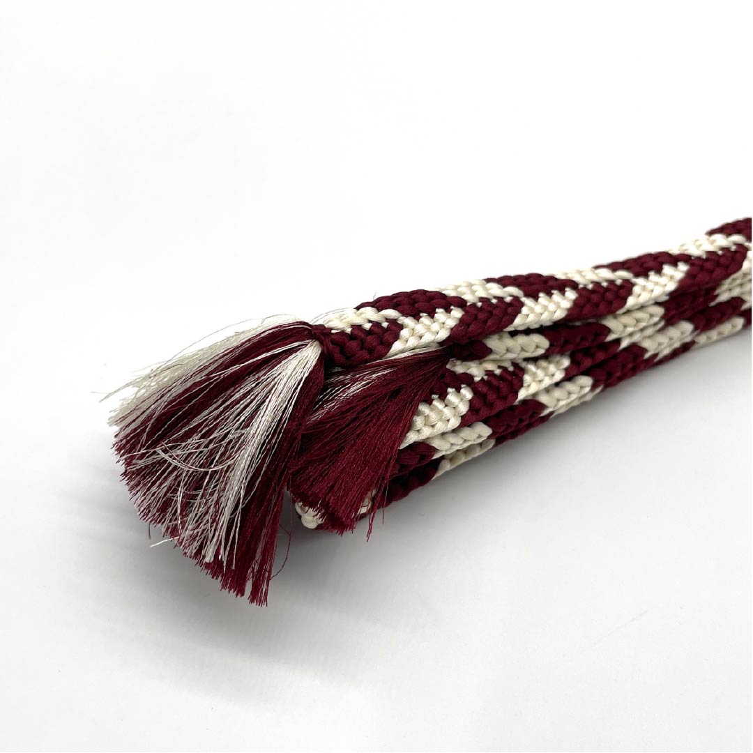 Obijime (silk obi) - quarter cord, reddish purple, arrow feather pattern, bicolor, length 162cm, width 1.2cm, casual, S rank, brown, 1135003162314